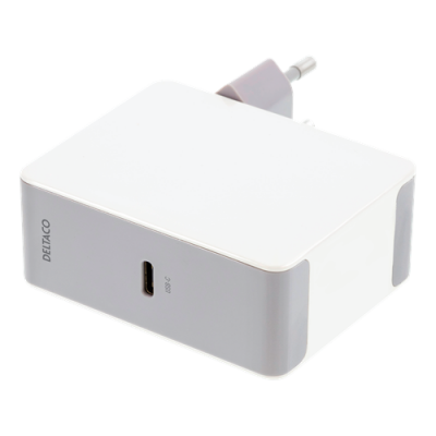 DELTACO Väggladdare USB-C, Vit