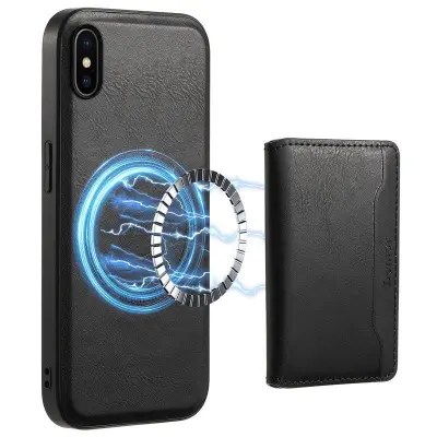 DENIOR iPhone X / XS Mobilskal i äkta läder - Svart