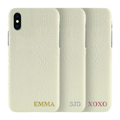 Designa själv - iPhone XS/X konstläder skal - VIT