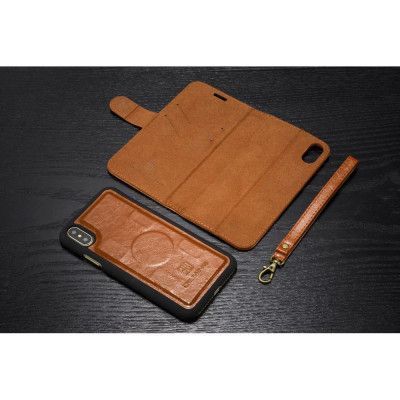 DG Ming 2in1 Wallet (iPhone X/Xs) - Mörkbrun