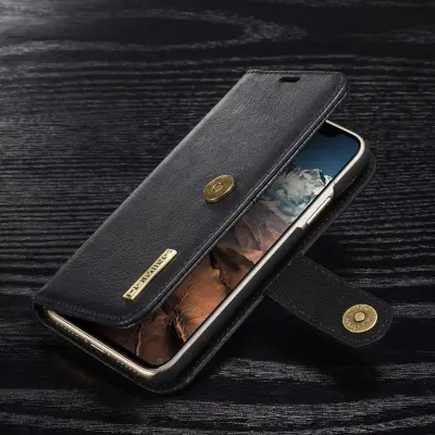 DG.MING iPhone X/XS Plånboksfodral Äkta läder med - Svart