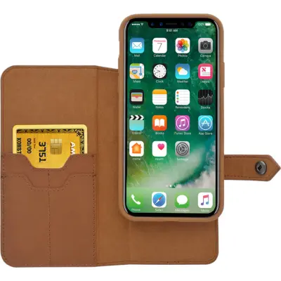 Ercko AirFlex Magnet Case And Wallet (iPhone X/Xs) - Brun