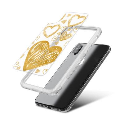 Fashion mobilskal till Apple iPhone X - Golden Hearts