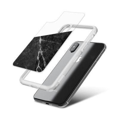 Fashion mobilskal till Apple iPhone X - Half marble black