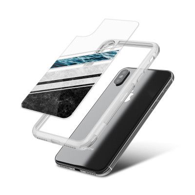 Fashion mobilskal till Apple iPhone X - Half marble water