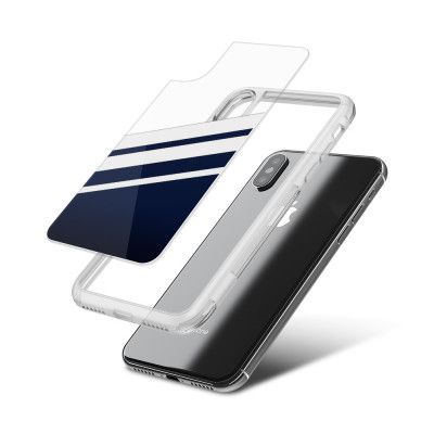 Fashion mobilskal till Apple iPhone X - Half striped blue