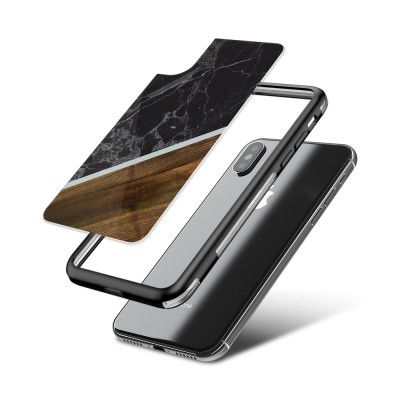 Fashion mobilskal till Apple iPhone X - Marble Wood