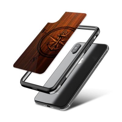 Fashion mobilskal till Apple iPhone X - Wooden Anchor B