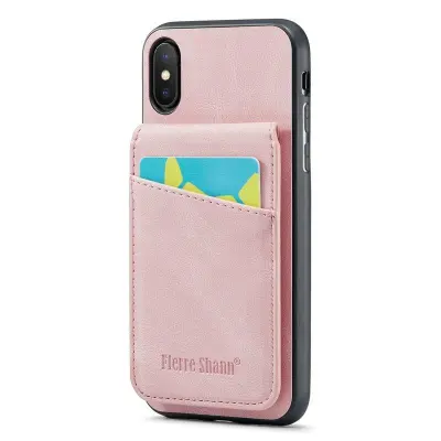FIERRE SHANN för iPhone X / XS 5.8 tum Fodral - KonstLäder - Rosa