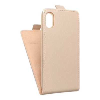Flip fodral med kortfack till iPhone X Guld