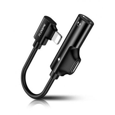 Floveme Ladda och lyssna på musik samt Adapter för X/XS/XSMAX/XR/8/7 - Svart