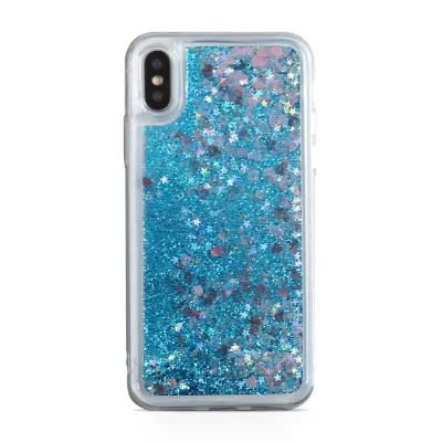 Glitter Skal till iPhone XS / X  - Blå