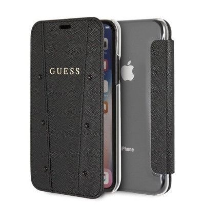 Guess Plånboksfodral iPhone X / Xs Kaia Saffiano - Svart