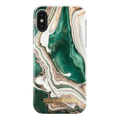 iDeal of Sweden Fashion skal iPhone X/XS - Golden Jade Marble