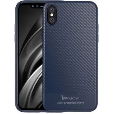 iPaky Carbon Fibre Texture (iPhone X/Xs) - Blå
