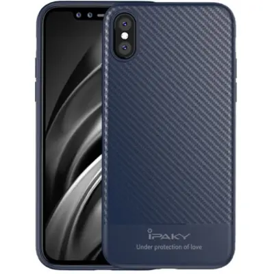 iPaky Carbon Fibre Texture (iPhone X/Xs) - Blå