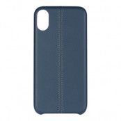 Essentials PU Stripe Cover till iPhone XS / X - Blå