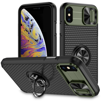 iPhone X/XS Mobilskal Ringhållare Kickstand - Grön