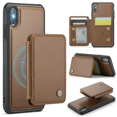 JEEHOOD J05 Fodral för iPhone X / XS i Konstläder - Brun