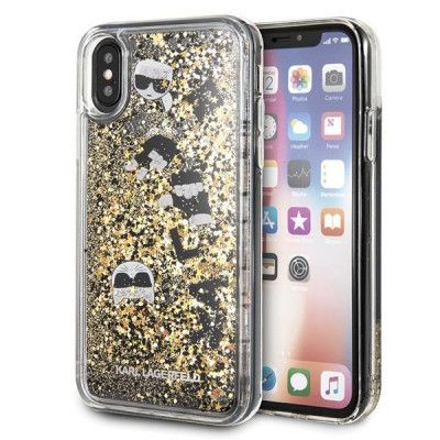 Karl Lagerfeld Skal iPhone X/Xs Glitter - Svart Guld