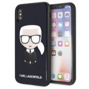 Karl Lagerfeld Skal iPhone X / Xs Iconic Karl Glitter - Navy  Svart