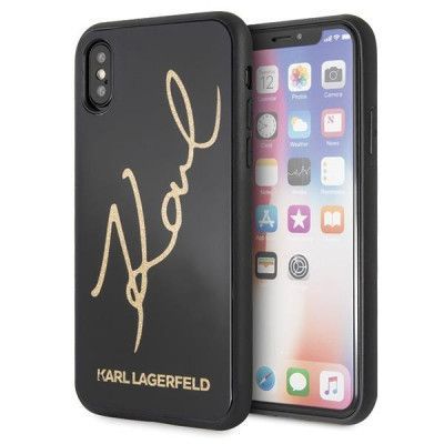 Karl Lagerfeld Skal iPhone X / Xs Signature Glitter - Svart