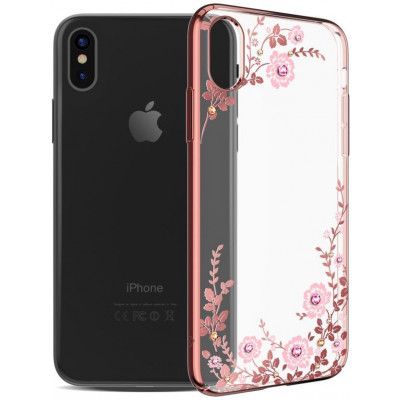 Kavaro Floret Swarovski Case (iPhone X/Xs) - Roséguld