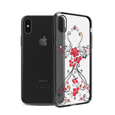 Kingxbar Skal Med Swarovski Stenar till iPhone XS / X - Flower