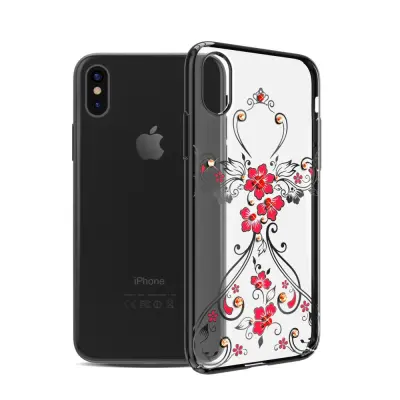 Kingxbar Skal Med Swarovski Stenar till iPhone XS / X - Flower