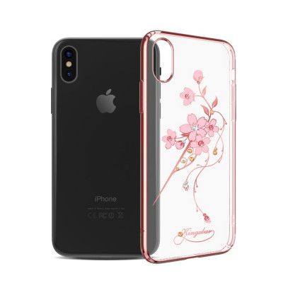 Kingxbar Skal Med Swarovski Stenar till iPhone XS / X - Flower Hairpin