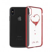 Kingxbar Skal Med Swarovski Stenar till iPhone X - Red Heart