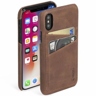 Krusell Sunne 2 Card Cover (iPhone X/Xs) - Brun
