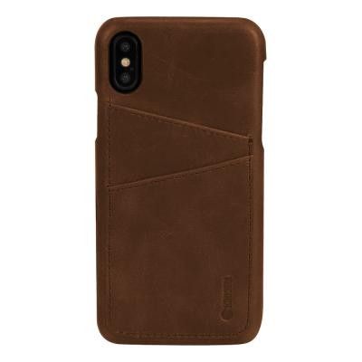 KRUSELL SUNNE 2 CARD COVER IPHONE X - VINTAGE COGNAC