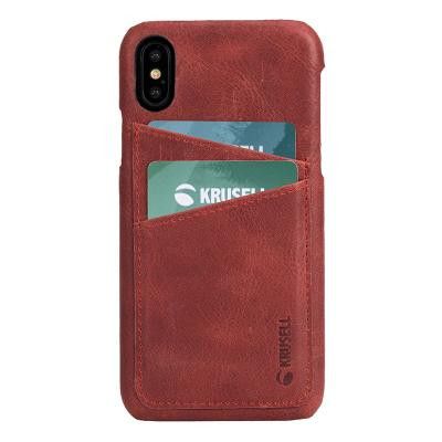 KRUSELL SUNNE 2 CARD COVER IPHONE XS VINTAGE RED