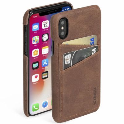 Krusell Sunne 2 Card Cover (iPhone X/Xs) - Ljusbrun