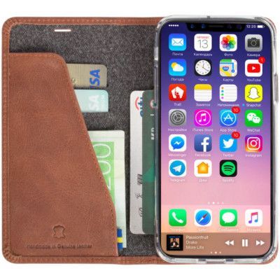 Krusell Sunne 4 Card FolioWallet (iPhone X/Xs) - Röd