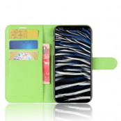 Litchi Plånboksfodral till iPhone XS / X - Grön
