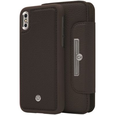 MARVÊLLE Magneto N303 Plånboksfodral iPhone X - Mörkbrun