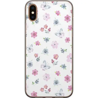 Mobilskal till Apple iPhone XS med Blommor och fjärillar