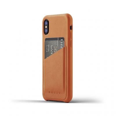 Mujjo Wallet Case av äkta läder för iPhone X - Brun