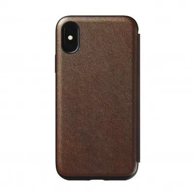 Nomad Rugged Leather Folio (iPhone Xs) - Brun