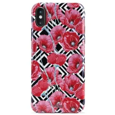 Puro Cover Geo Flowers Red Peonies (iPhone X/Xs)