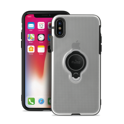 Puro Magnet Ring Cover iPhone X/XS - Transparent