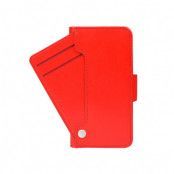 iPhone X/XS Plånboksfodral med Extra Kortfack Stativ - Röd