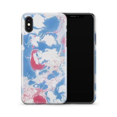 Skal till Apple iPhone X - Blå kvadrater