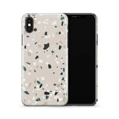 Skal till Apple iPhone X - Blommig dödskalle - Svartvit