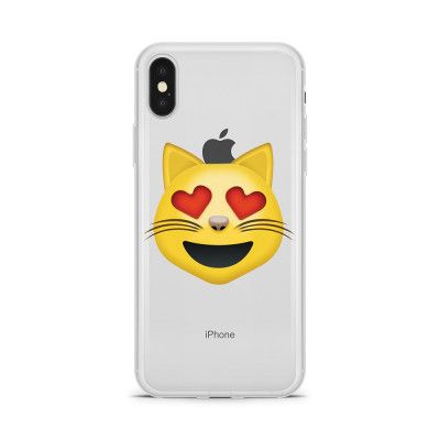 Skal till Apple iPhone X - Emoji  Cat Heart Eyes