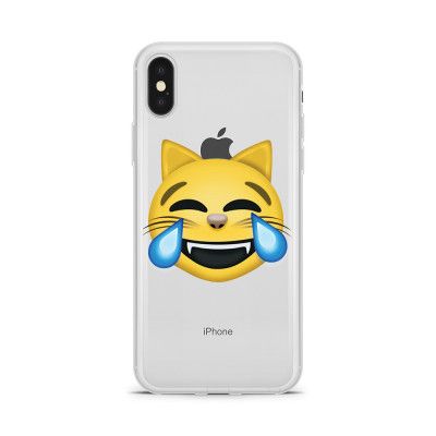 Skal till Apple iPhone X - Emoji Cat Tears of Joy