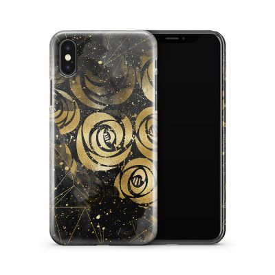 Skal till Apple iPhone X - Gold flowers
