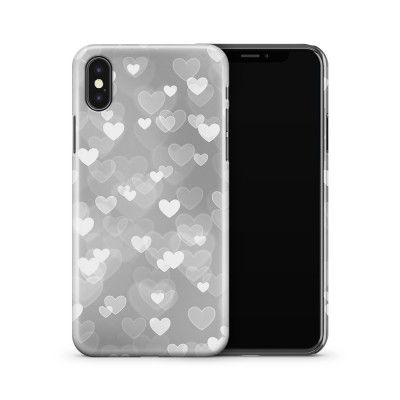 Skal till Apple iPhone X - Hjärtan - Grå